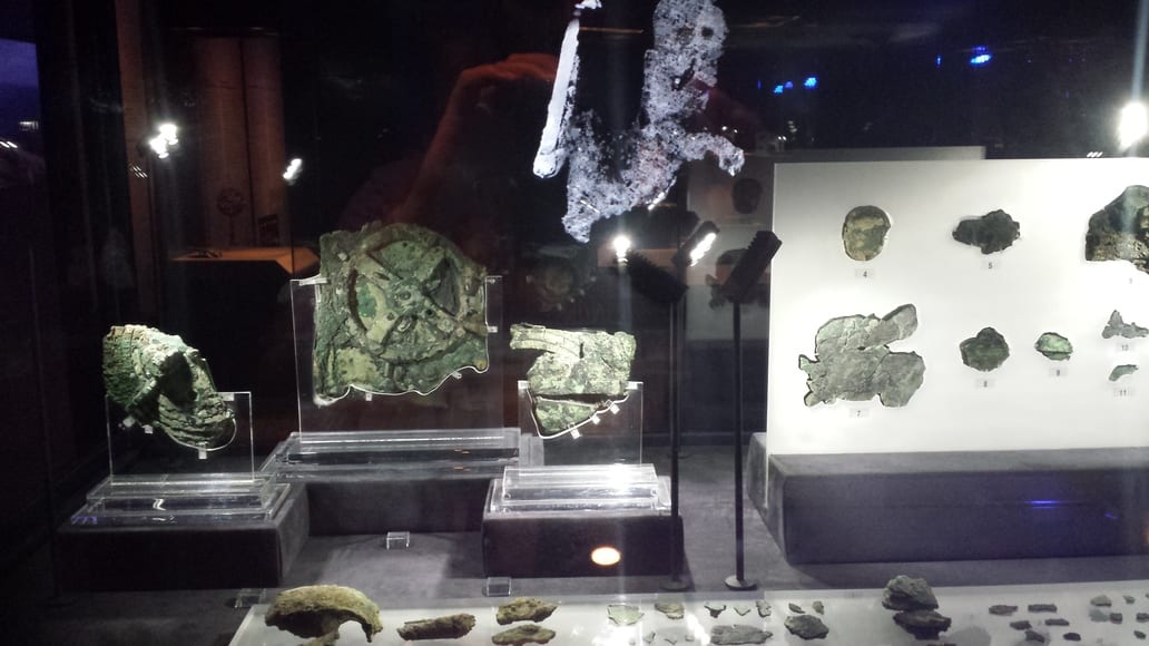 The Antikythera Mechanism on display at the National Archaeological Museum of Athens. One of the greatest mysteries of Ancient Greece.