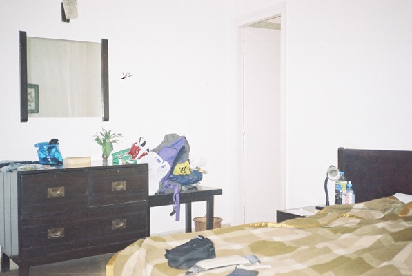 My hotel room in Delhi at the start of my train journey around India in 2004