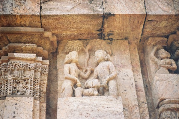 A rude carving on the temple of Konark