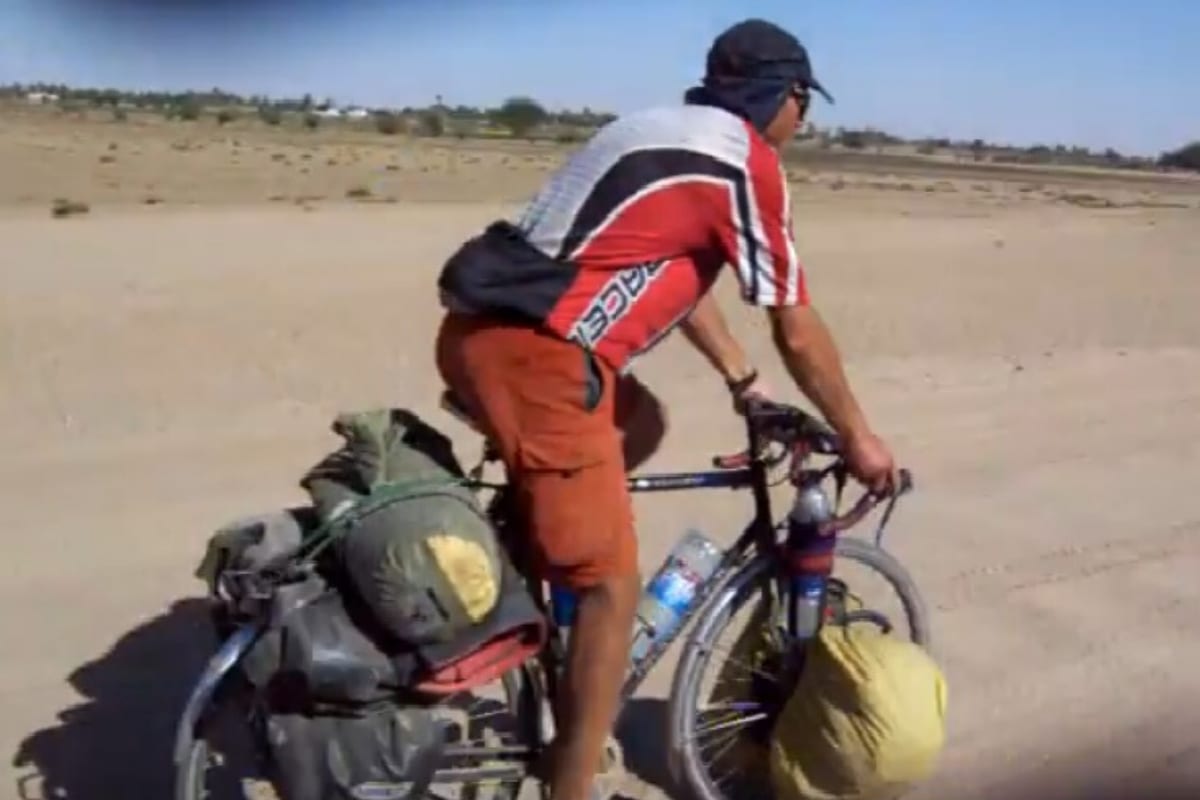Dave Briggs cycling in Sudan