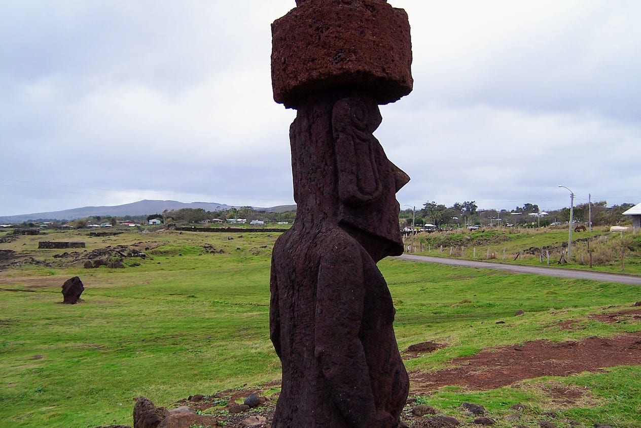 Sad looking statue on Easter Island