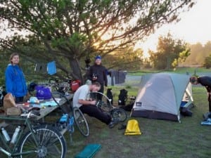 Meeting other cyclists who were biking the Pacific Coast Highway