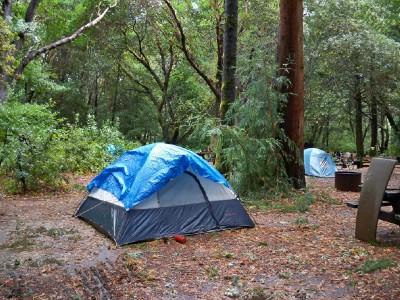 My camping pitch at Standish Hickey campground
