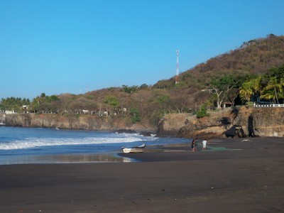 A morning stroll on the beach before heading of on the bicycle from Playa Sunzal to Zacatecoluca in El Salvador