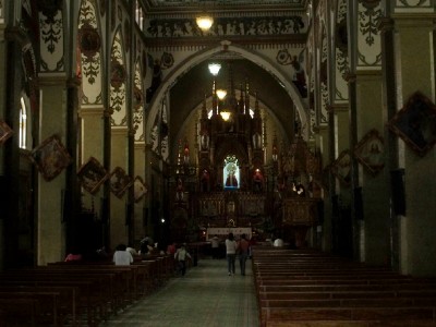 Inside the church in Banos