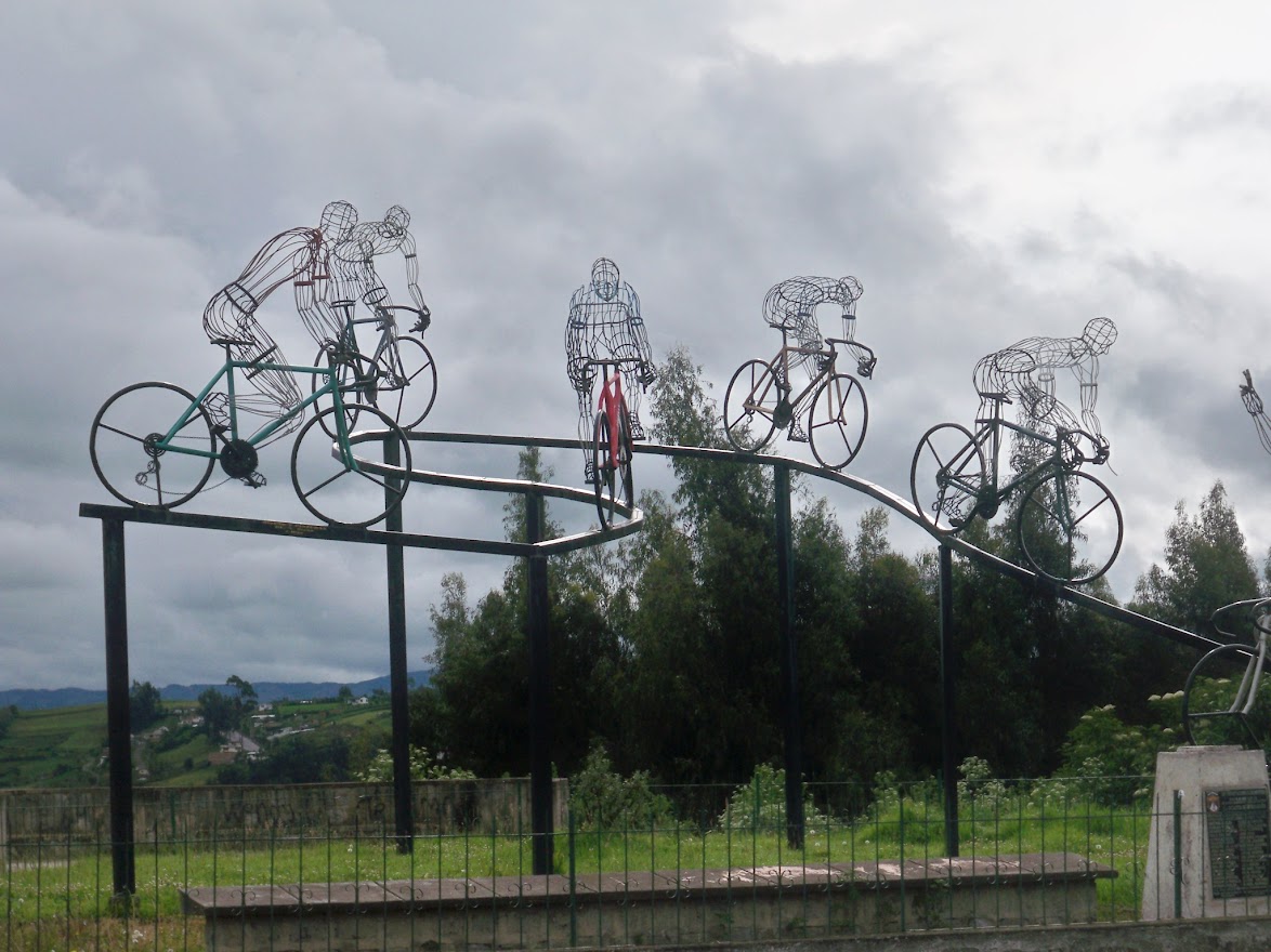 An art installation with bicycles San Gabriel in Ecuador