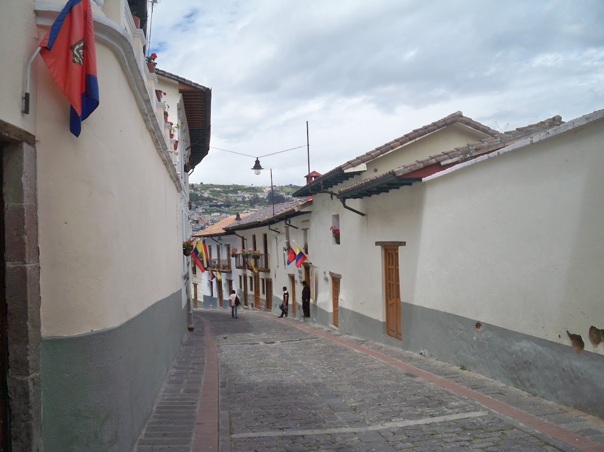 walking along the streest of quito