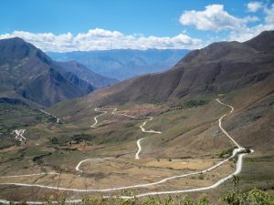 The incredible winding road to Celendin in Peru