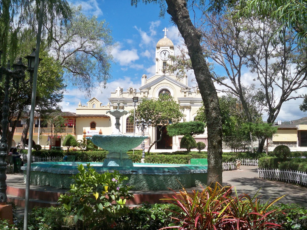 The main plaza of Vilcabamba in Ecuador