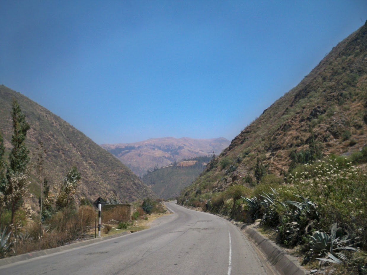 Cycling out of Huanuco in Peru