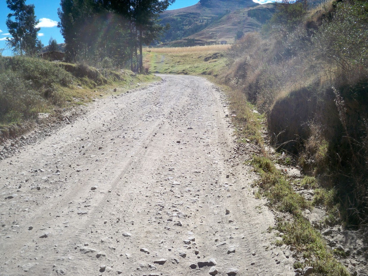 Cycling the road to Angasmarca in Peru