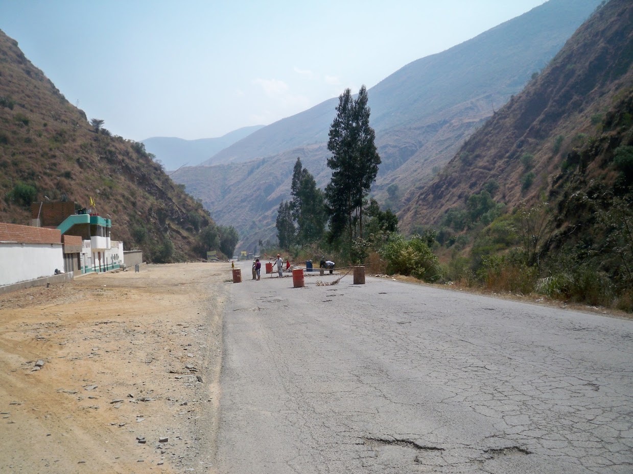Road repairs in Peru