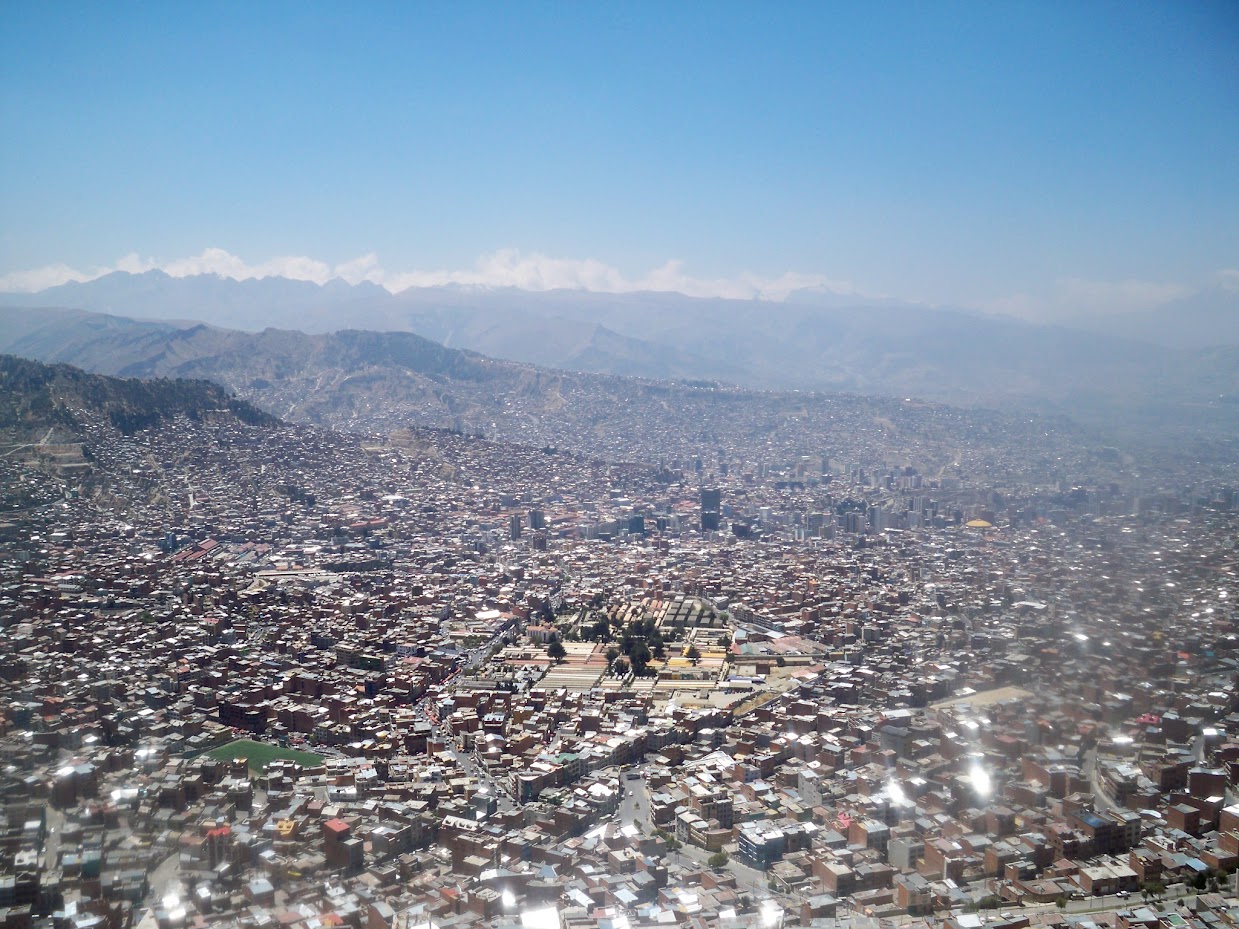 La Paz in Bolivia as seen from above