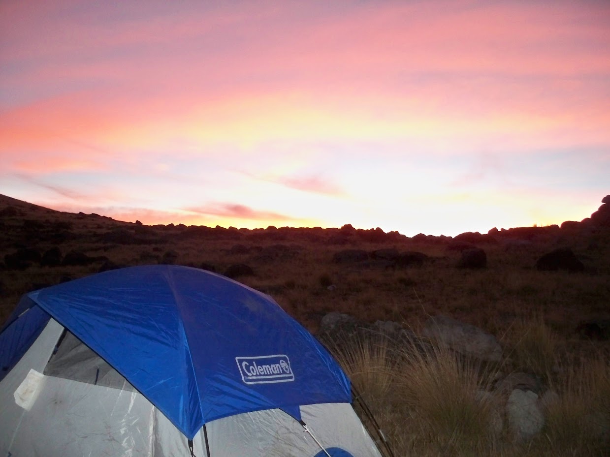 Tent in wild camp in Peru