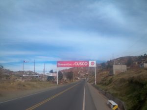 Entering Cusco by bicycle