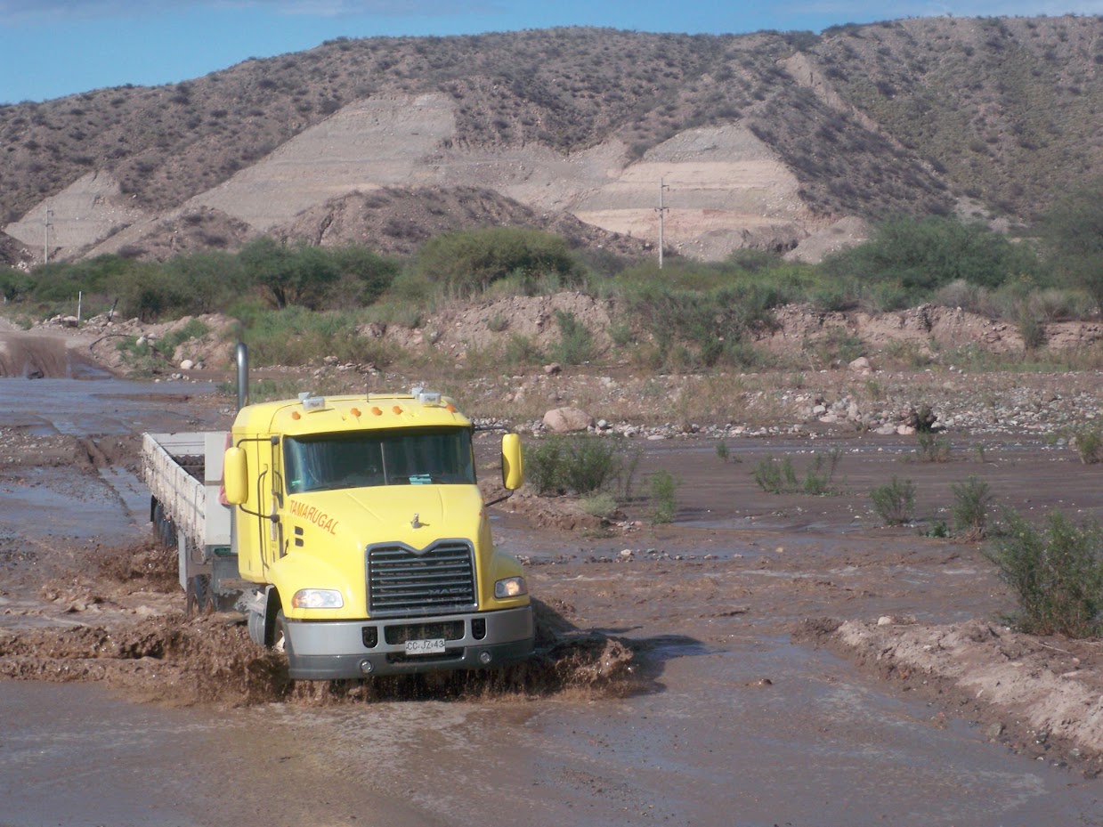 Crossing a flooded river in Argentina
