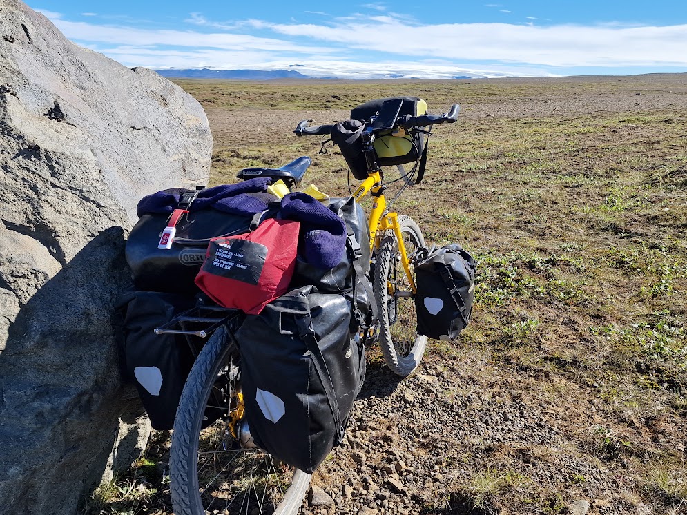 My loaded touring bike with a rohloff hub in Iceland