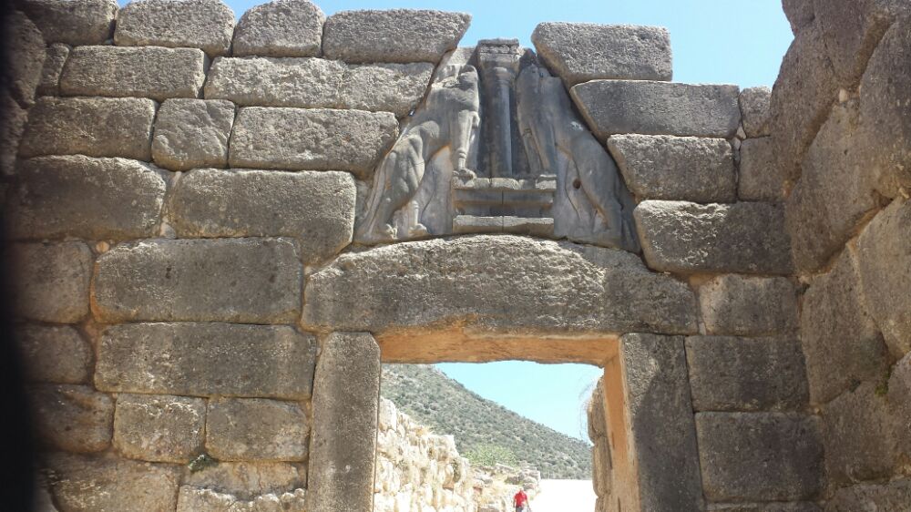 The Lions Gate at Mycenae - famous landmarks in Ancient Greece