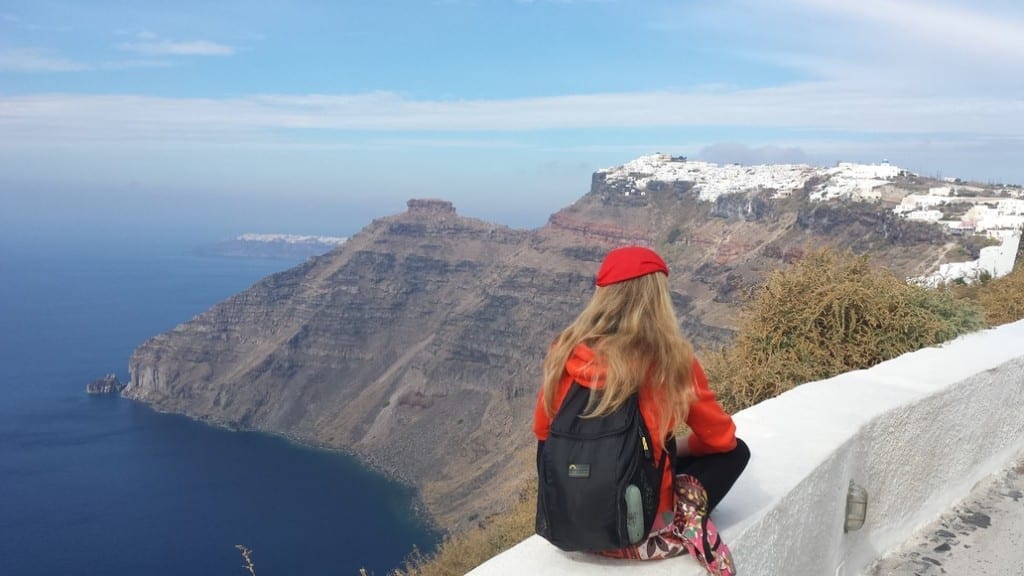 Hiking from Fira to Oia. The views are truly spectacular.