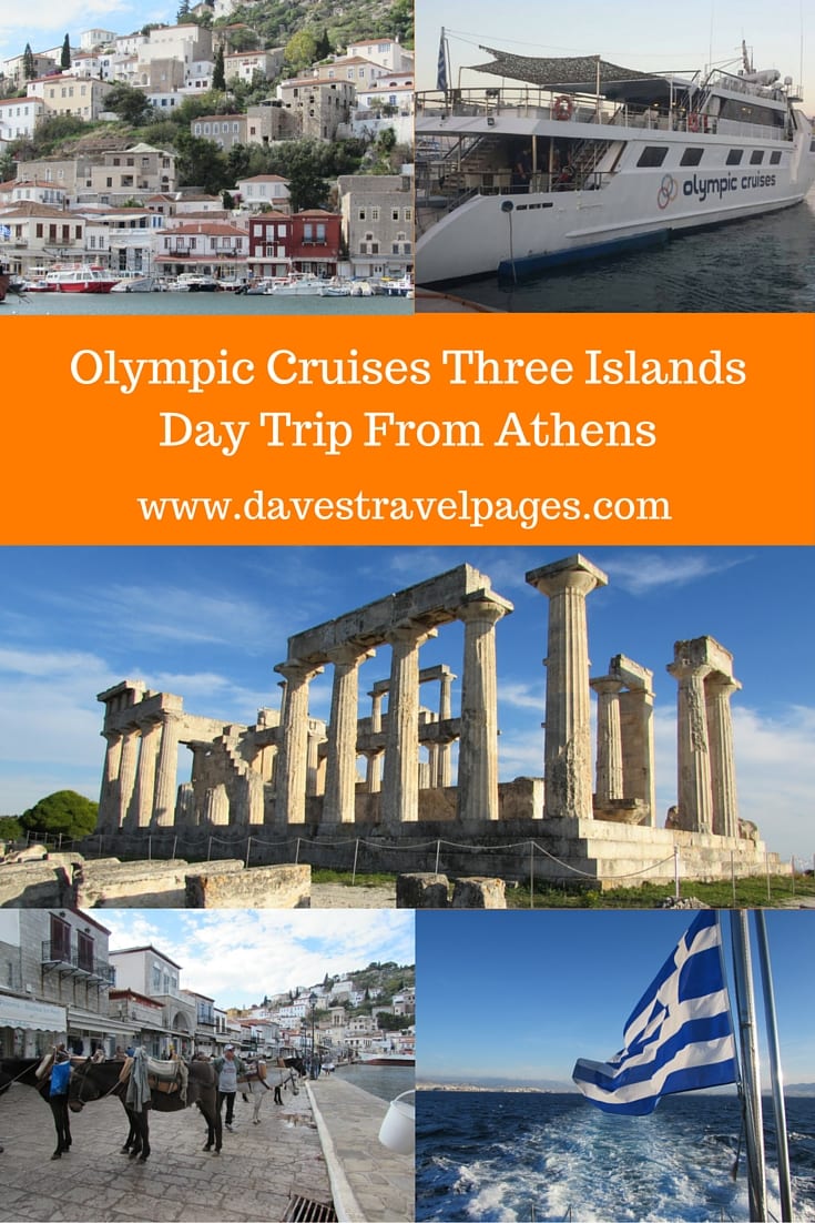 The Olympic Cruises Three Islands cruise, is a great day trip from Athens. Visiting the three nearby islands of Hydra, Poros, and Aegina, in one day, you have a full Greek experience of culture, cuisine, history, and beauty.