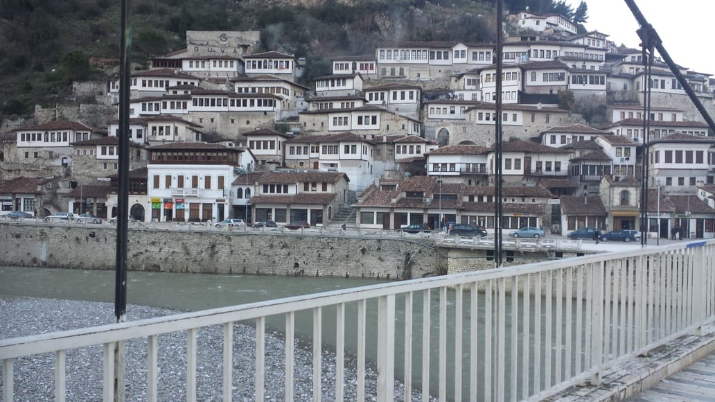 A view on to the historic UNESCO town of Berat in Albania