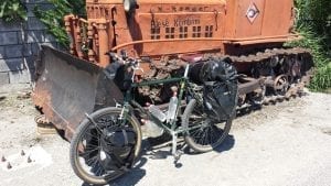 Fully loaded touring bike with panniers