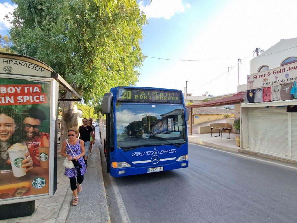 The public bus that runs from heraklion to knossos is referred to as the number 2, but often has 20 written on it - go figure!