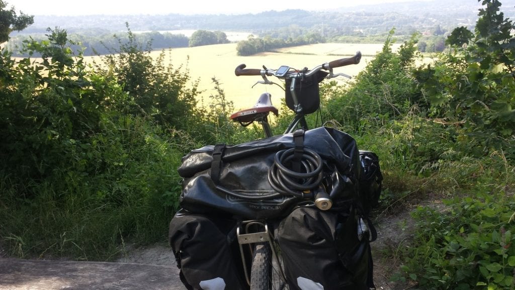 Using the Ortlieb back roller classic panniers on my bicycle tour from Greece to England.