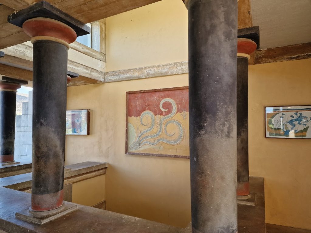 inside knossos palace in heraklion, crete