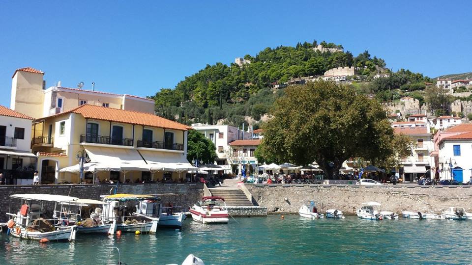 A view of Nafpaktos Port and the small boats in the harbor