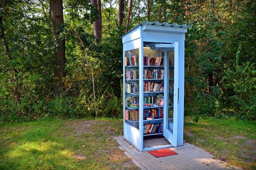 Book exchange in a phone booth