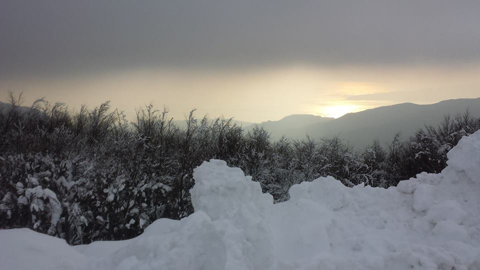 A sunset at Pelion during the winter