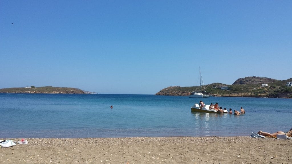 On the beach at Patmos island, Greece