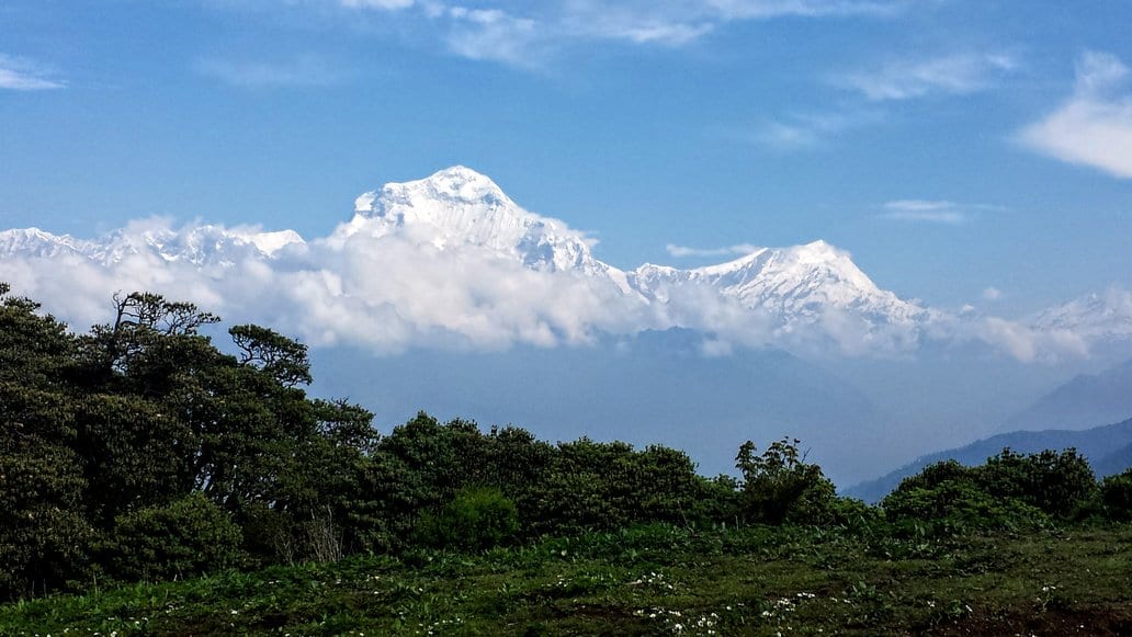 Great views of the Himalayas when hiking in Nepal