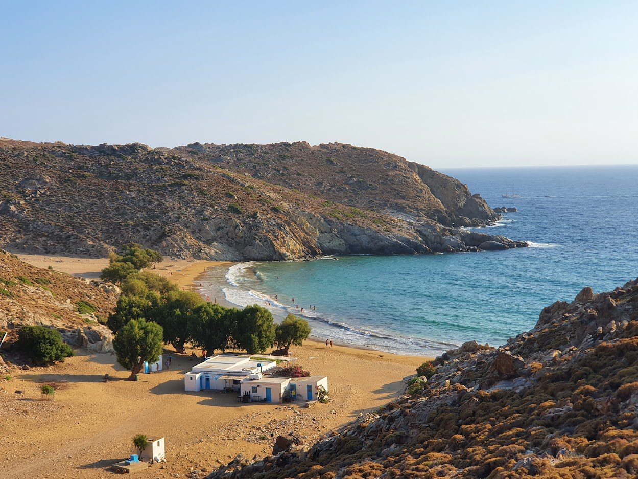 Psili Ammos beach and taverna in Patmos