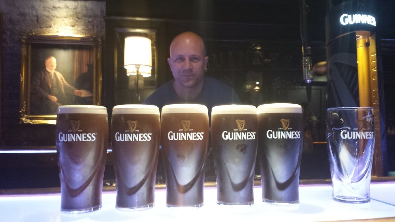 Dave Briggs from Dave's Travel Pages Enjoying the Guinness Experience in Dublin
