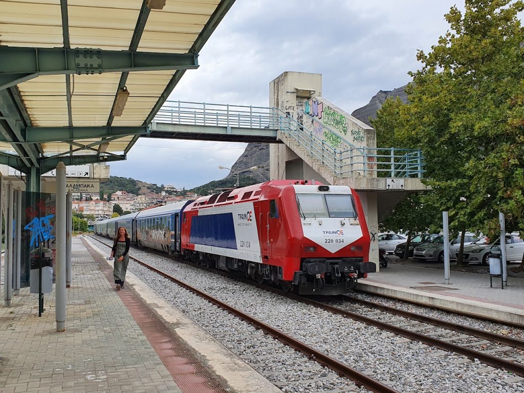 Kalabaka train at the kalabaka station