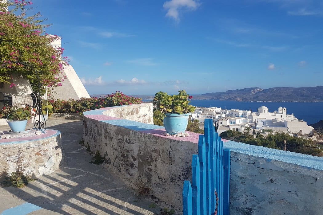 The view out over Plaka in Milos.