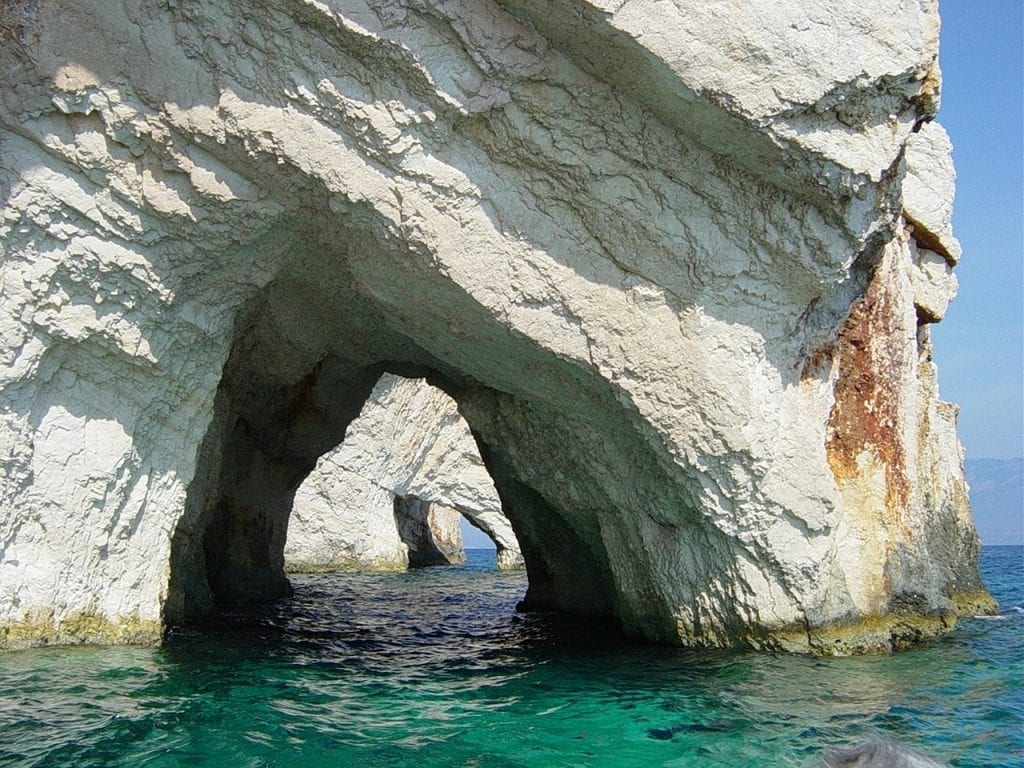 Sea caves on Zakynthos island Greece