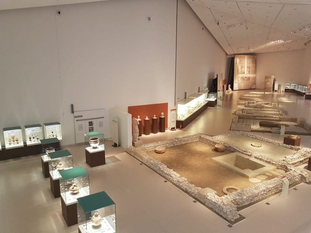 Some of the displays and exhibits inside the archaeological museum of Patras