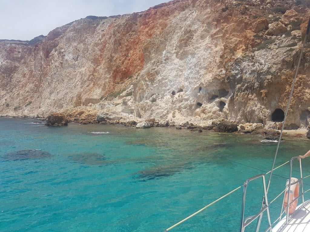 Blue seas and unique volcanic rock formations were a highlight of the Milos boat tour
