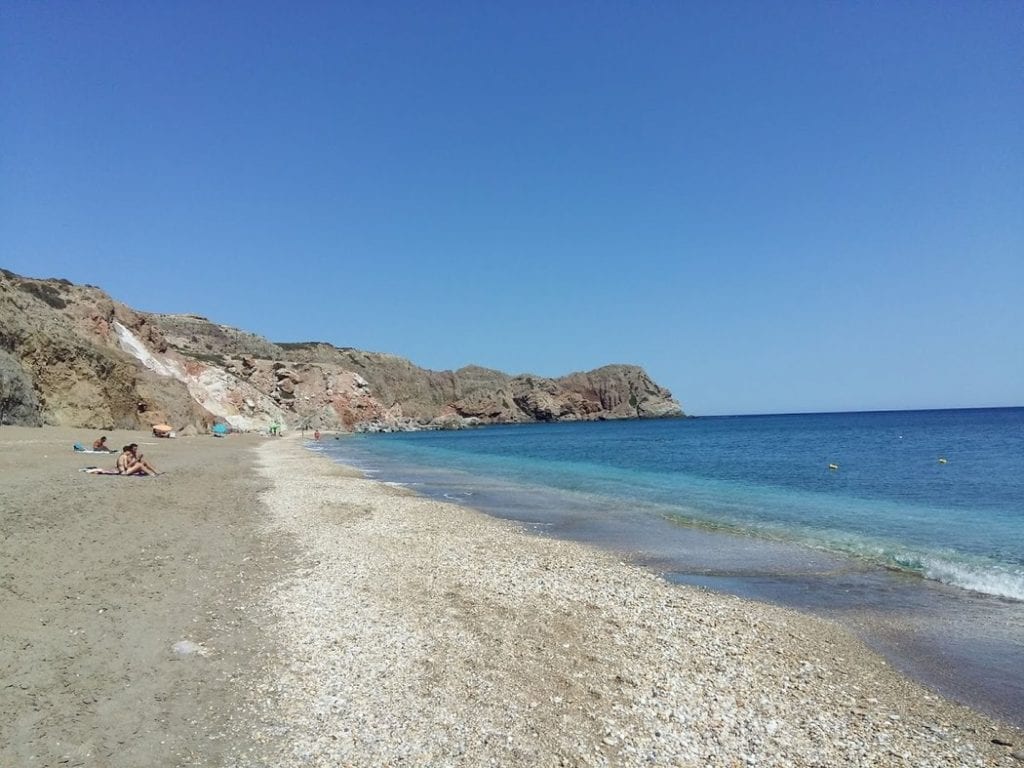 Paleochori Beach, Milos - A long stretch of beach facing on to the wonderful Greek sea