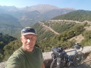 Bike touring in central Greece involved cycling up a lot of mountains!
