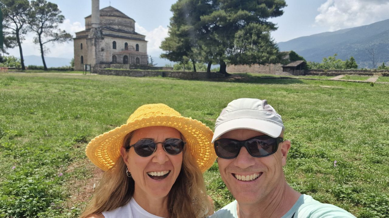 Dave from dave's Travel Pages visiting Ioannina in greece