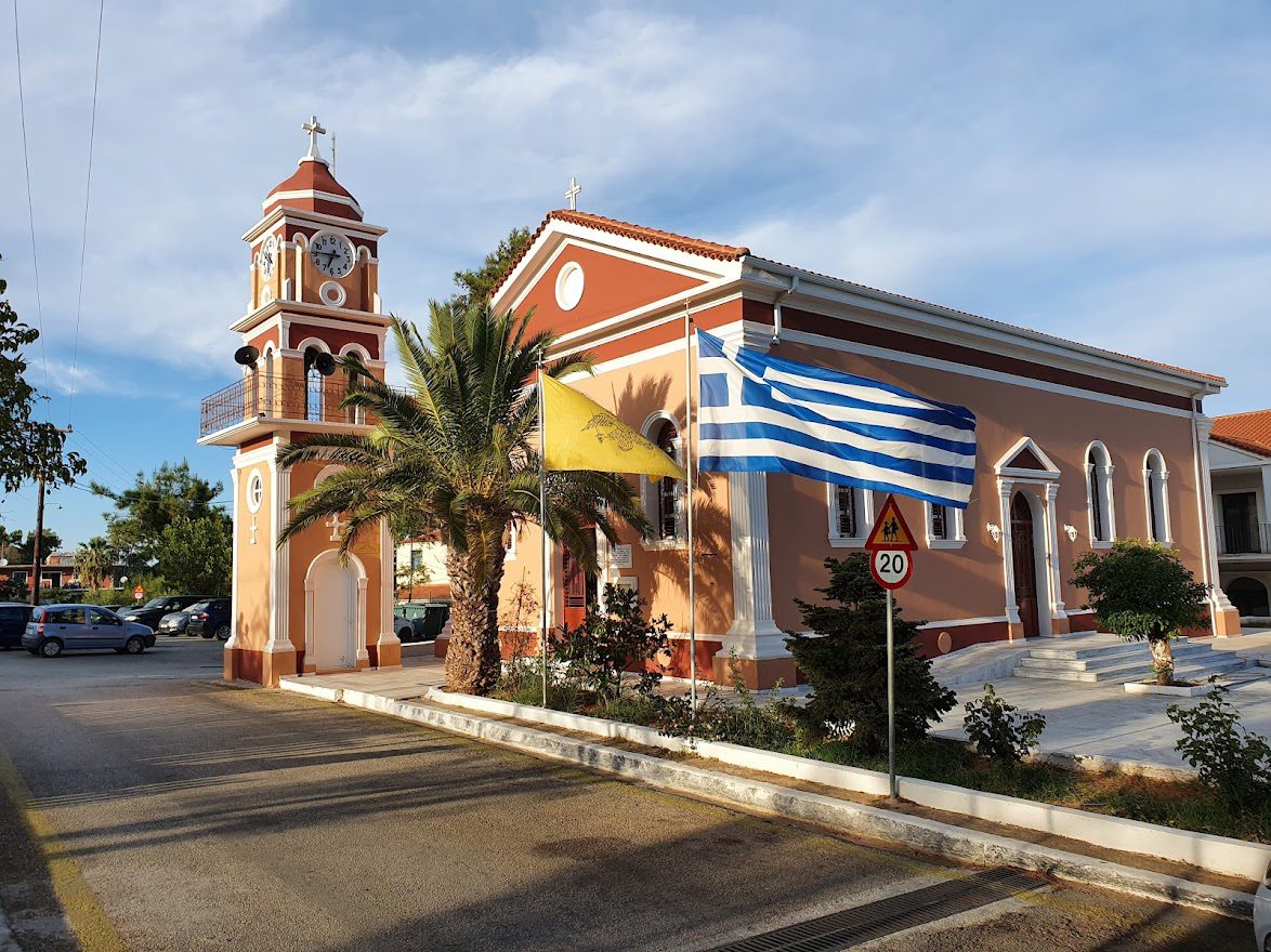 A church in Skala town in Kefalonia