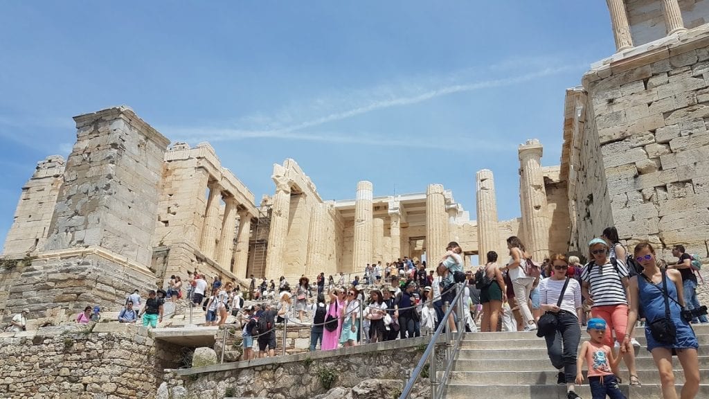 The Acropolis can get busy in the summer
