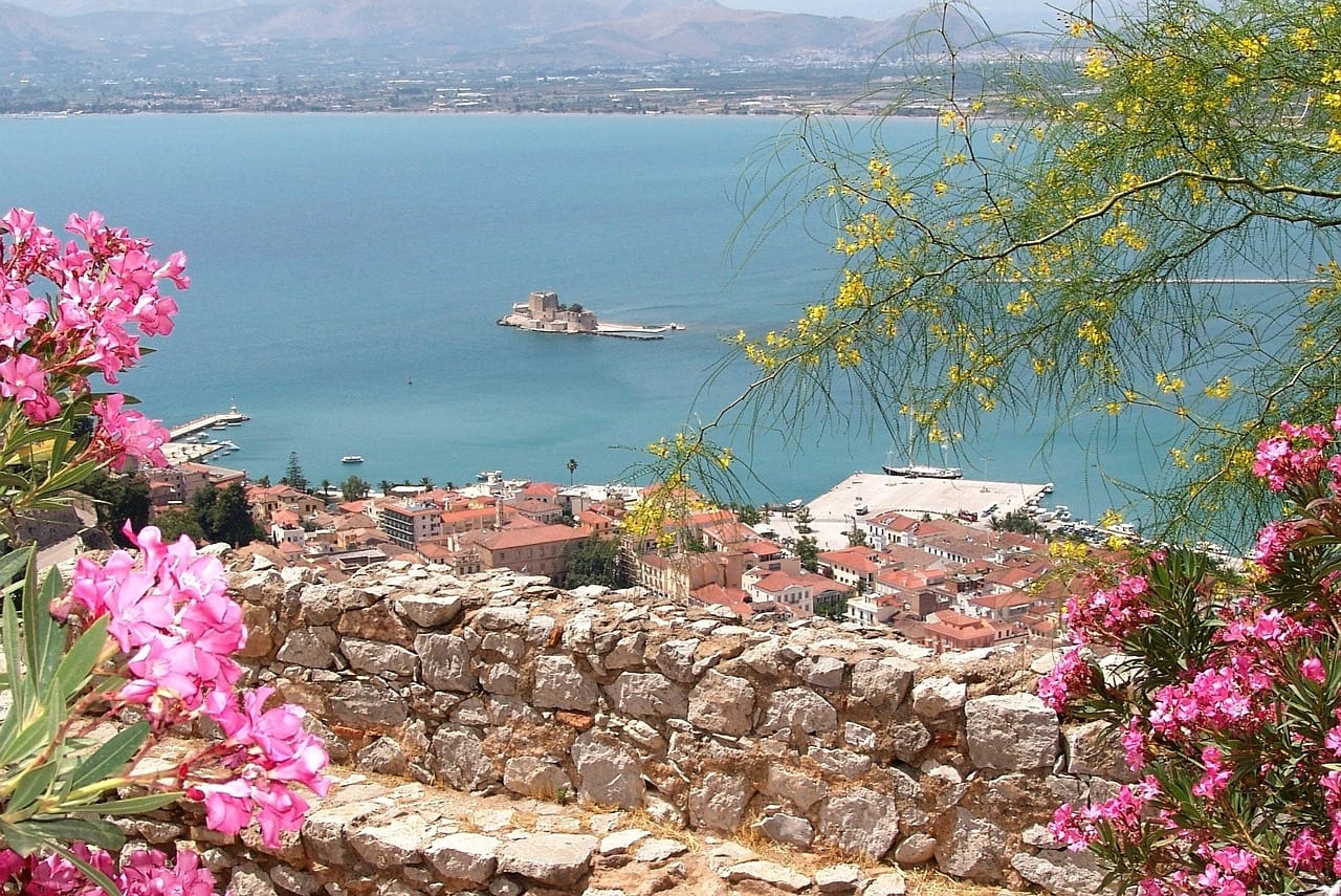 Looking out over nafplio in Greece