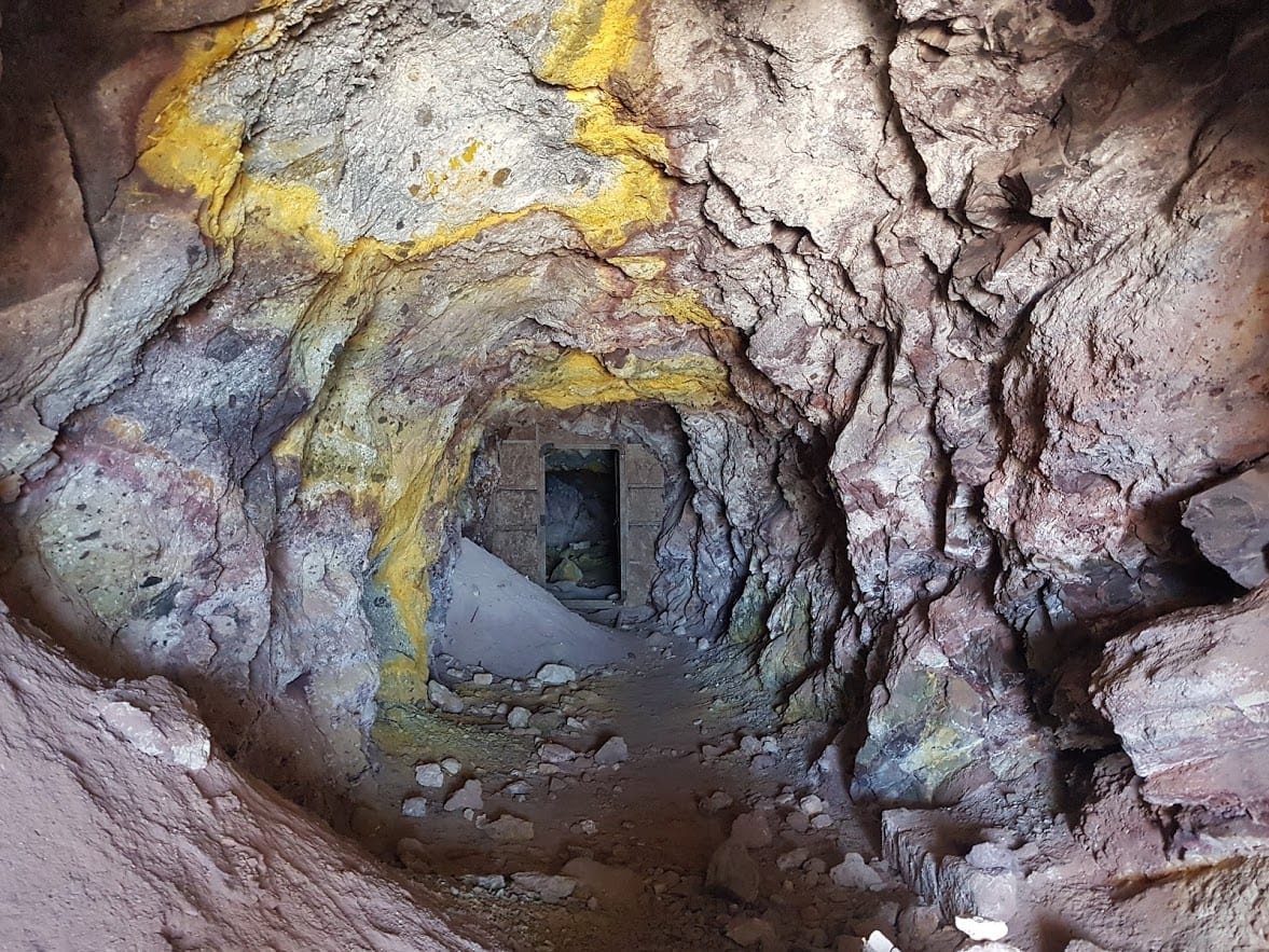 A look inside an old mine shaft in Milos island, Greece