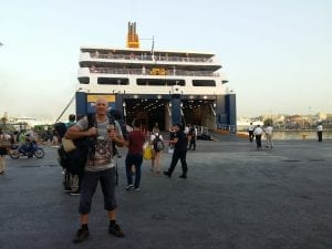 Dave Briggs getting a ferry from Piraeus in Athens