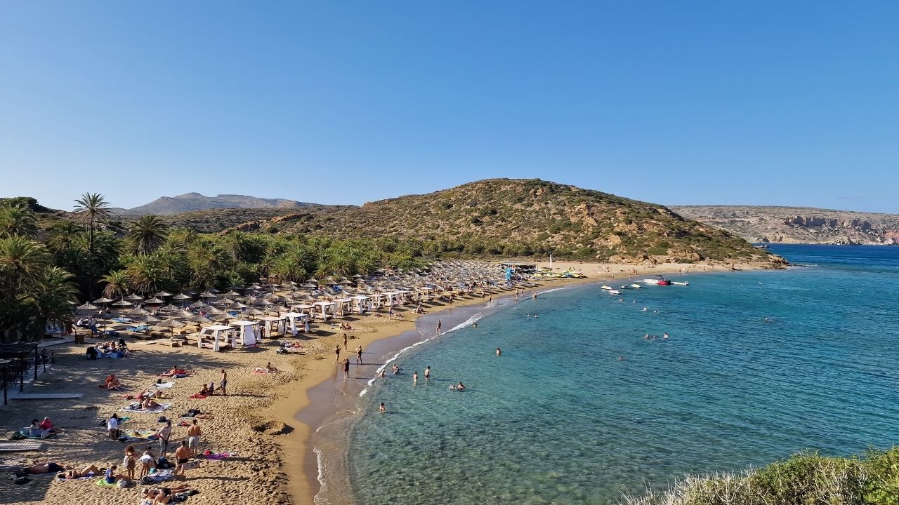 vai beach crete island october